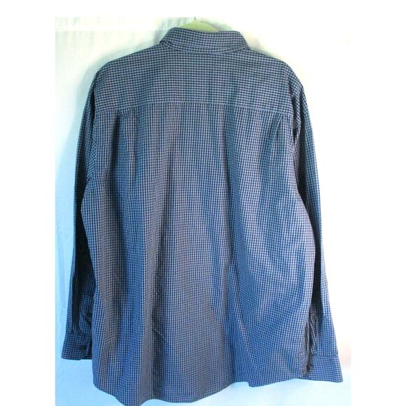 Van Heusen Men's Blue Checked Long Sleeve Button Down Shirt Size XL(17-17.5) - Picture 4 of 8